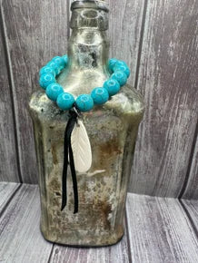 Blue Feather Bracelet