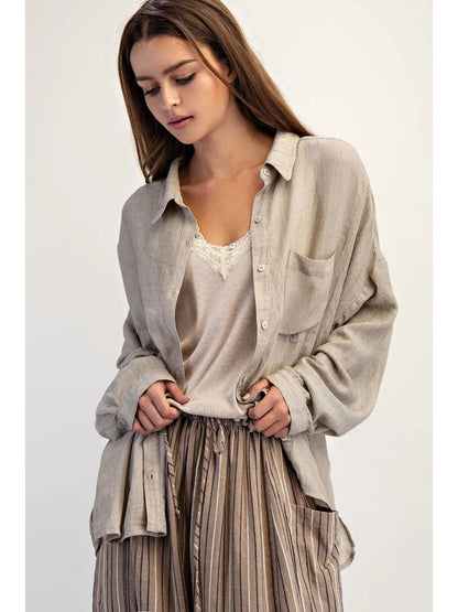 Natural Soft Linen Blend Shirt