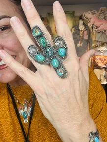 Tibetan Turquoise Cactus Ring