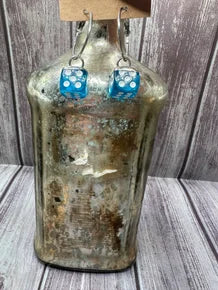 Dice Earrings Blue