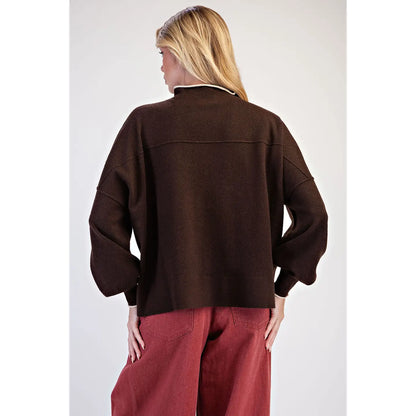 Brown Turtleneck Sweater
