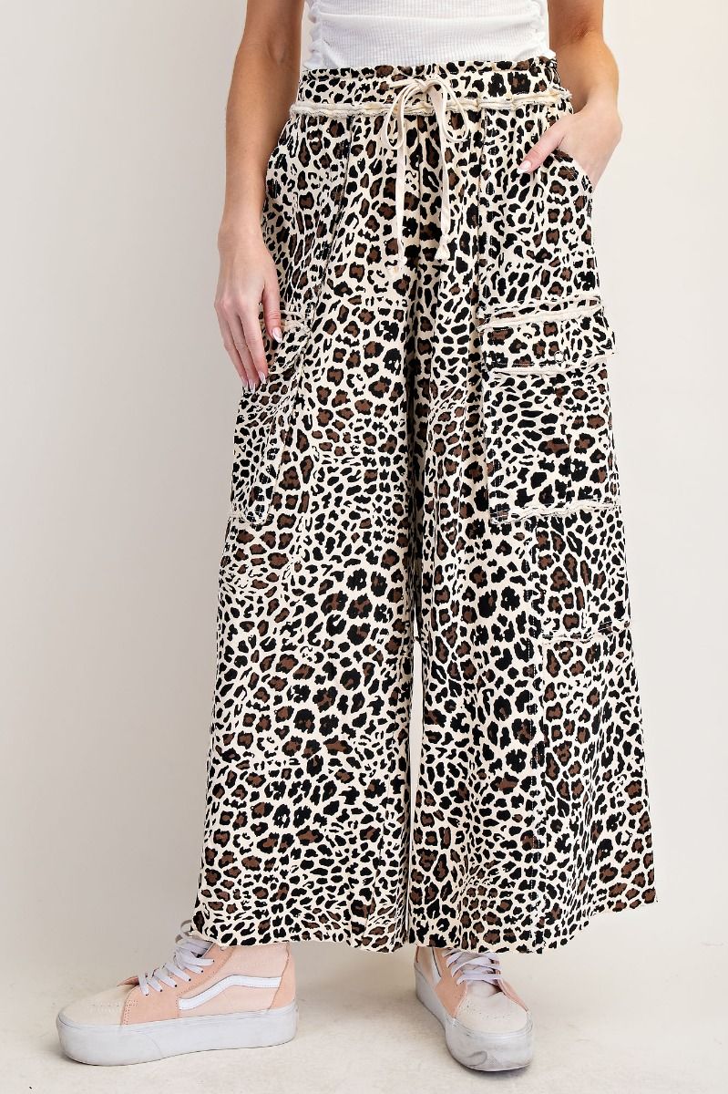 Easel Light Cheetah Print Cargo Pants