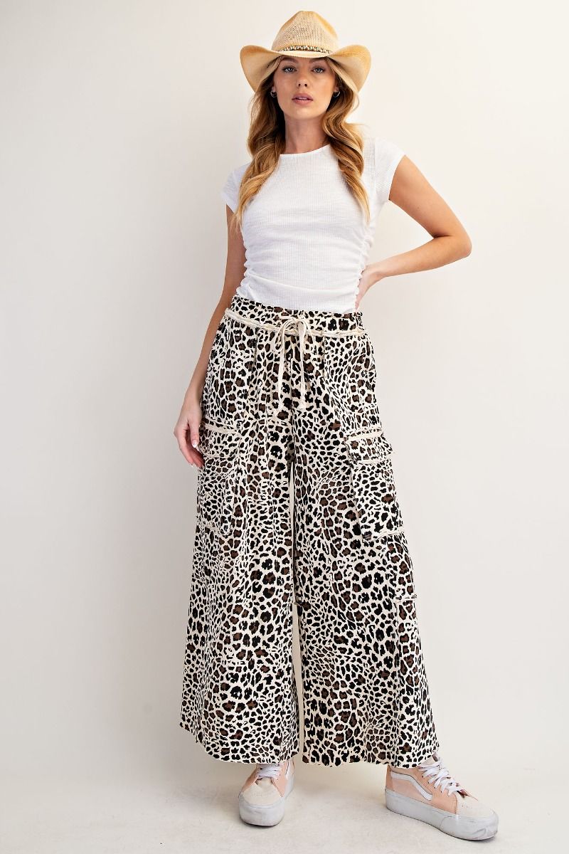 Easel Light Cheetah Print Cargo Pants