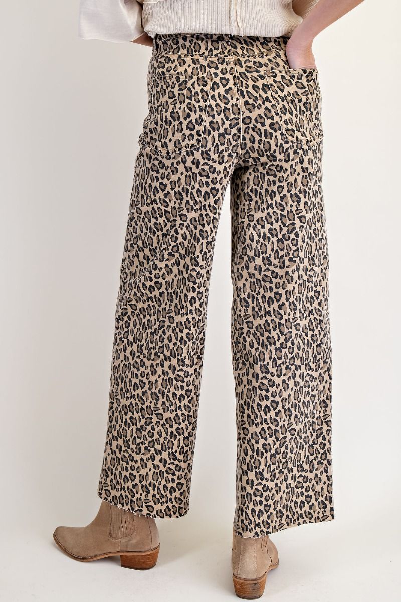 Easel Darker Cheetah Denim