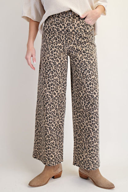 Easel Darker Cheetah Denim