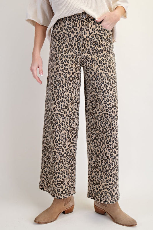 Easel Darker Cheetah Denim