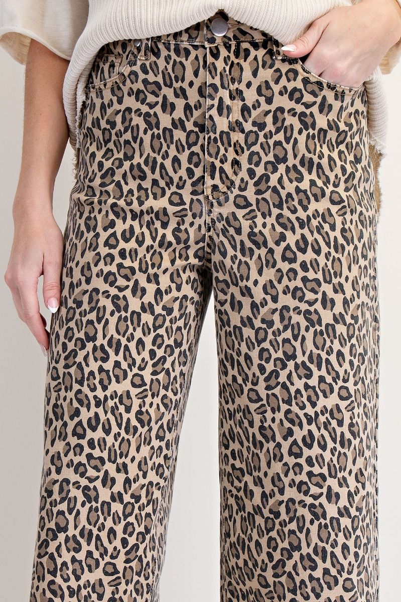 Easel Darker Cheetah Denim