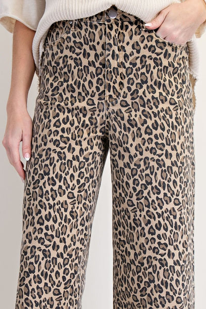 Easel Darker Cheetah Denim
