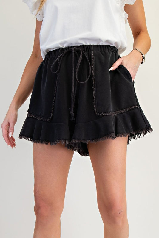 Ash Ruffle Bottom Shorts