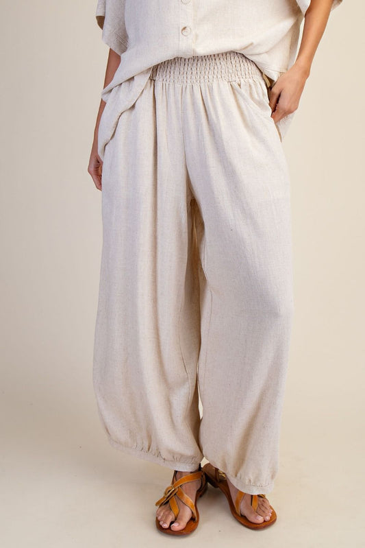 Easel Oatmeal Linen Pants