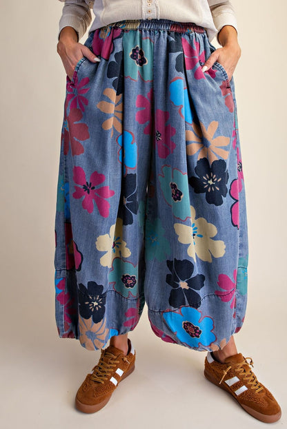 Easel Flower Denim Pants