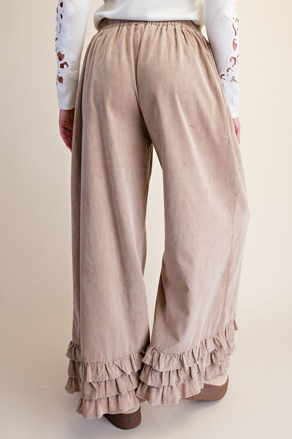 Easel Khaki Ruffle Baby Corduroy Pants