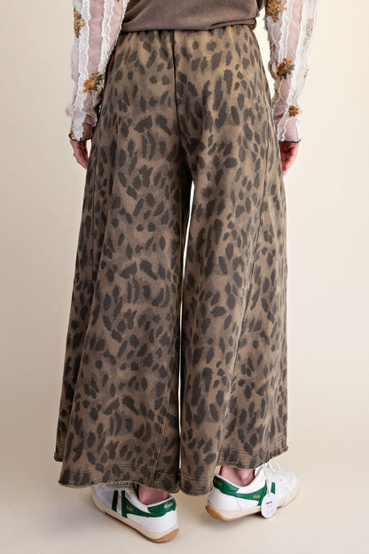 Easel Faded Olive Animal Print Pants