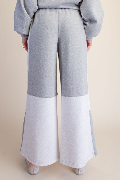 Easel Heather Grey Crochet Mix Knit Pants