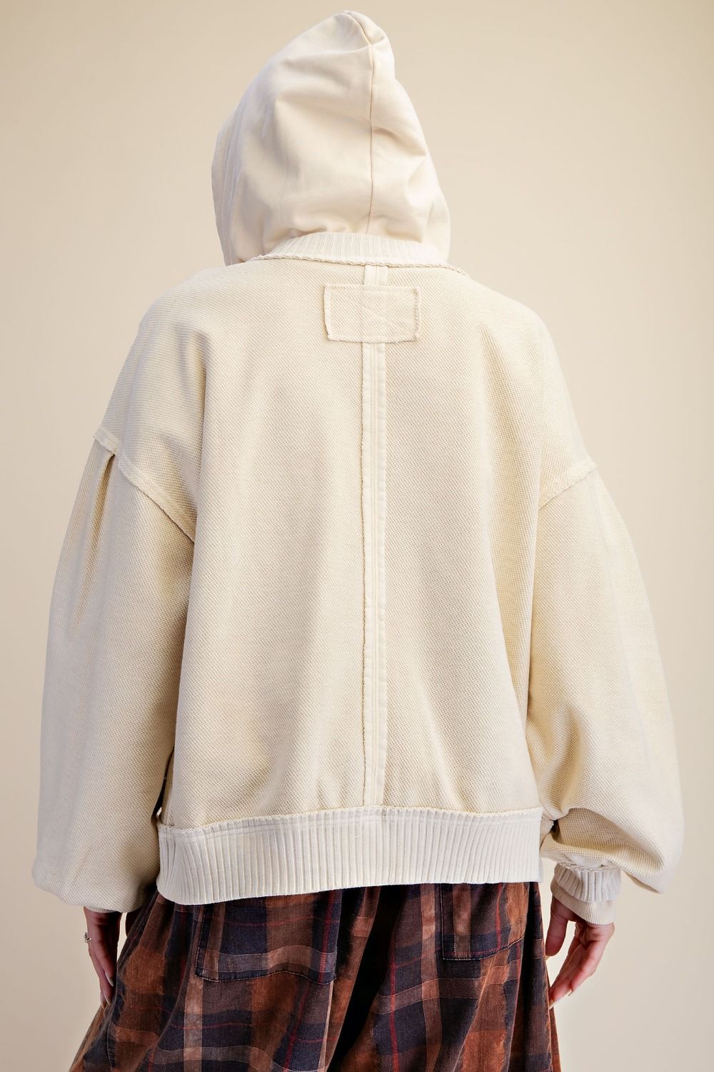 Easel Ecru Button Down Jacket