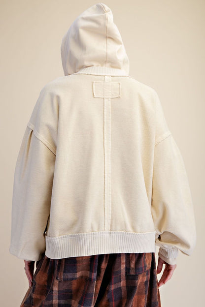 Easel Ecru Button Down Jacket