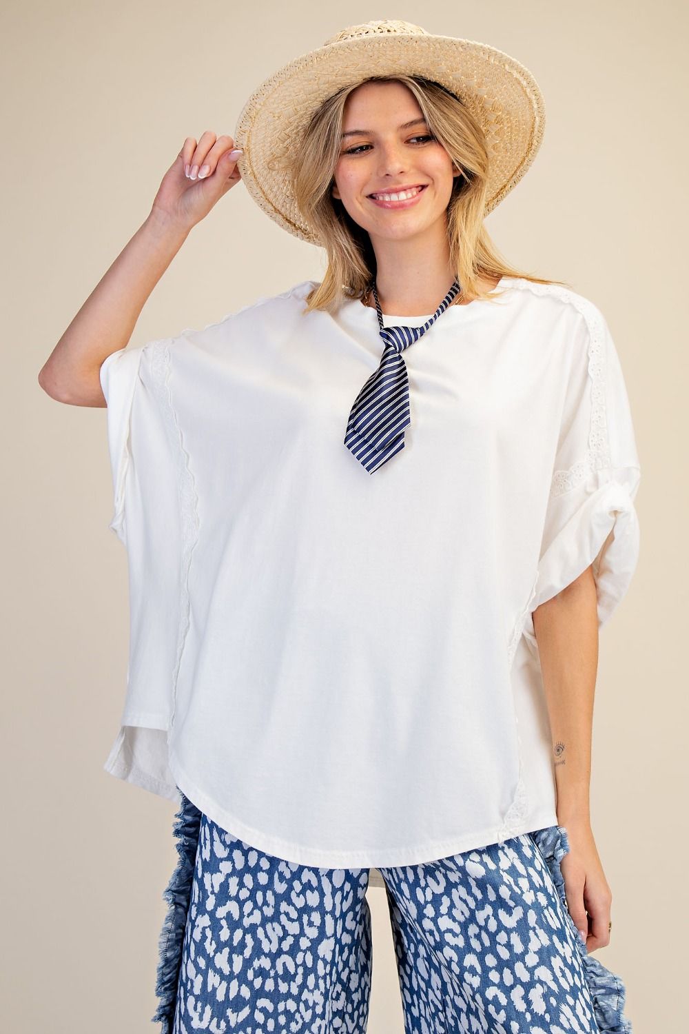 Easel White Oversized Top