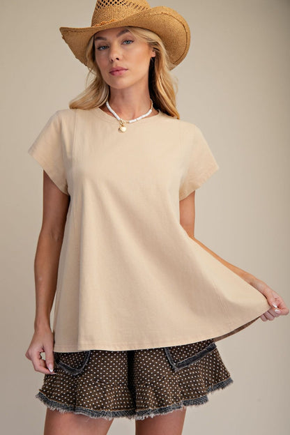 Easel Latte Cotton Top
