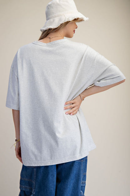 Easel Lt. Heather Grey Queen of Heart Tee