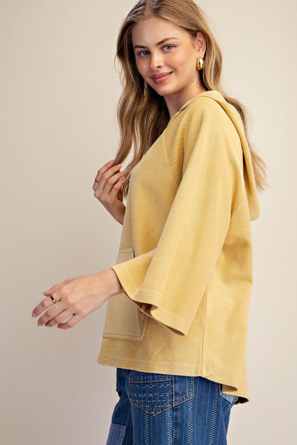 Easel Dijon Knit Hoodie Pullover