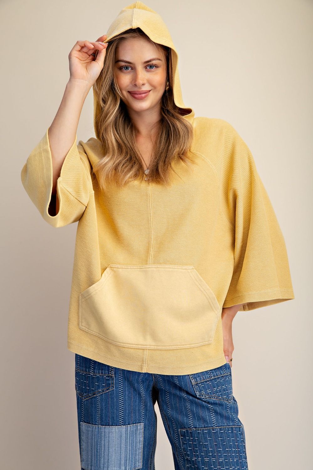 Easel Dijon Knit Hoodie Pullover