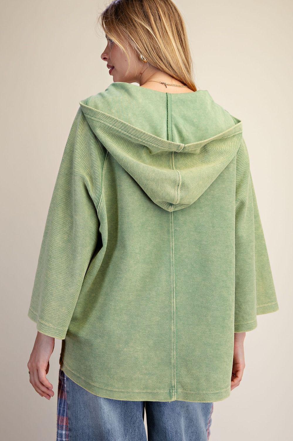 Easel Matcha Knit Hoodie Pullover