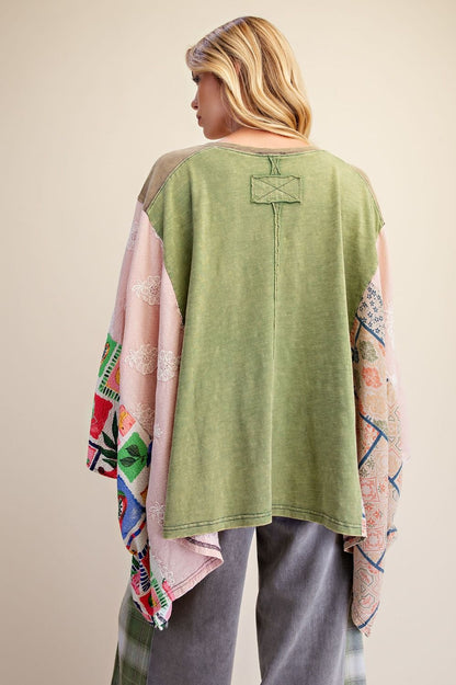 Easel Sage Peace Poncho Top