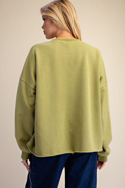 Easel Matcha Flower Patch Top
