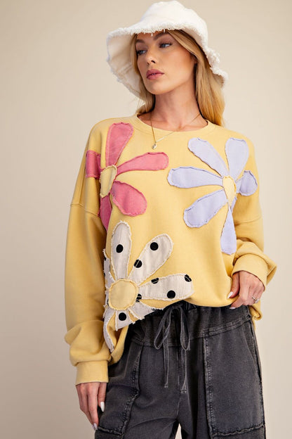 Easel Mustard Flower Patch Top