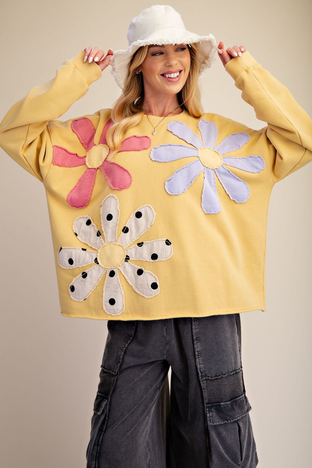 Easel Mustard Flower Patch Top