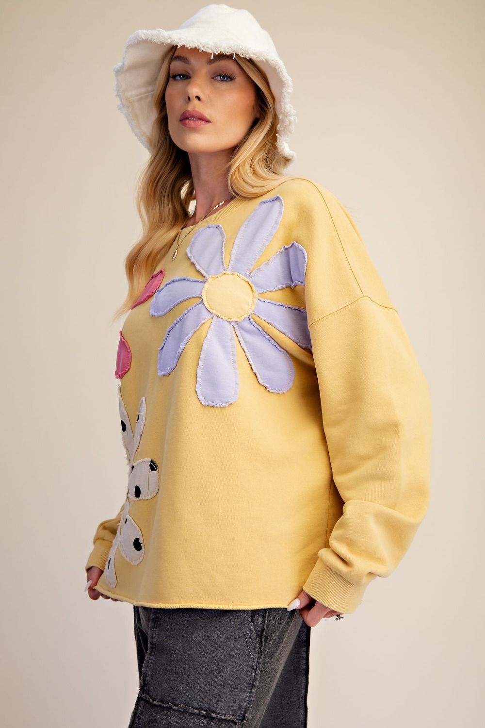 Easel Mustard Flower Patch Top