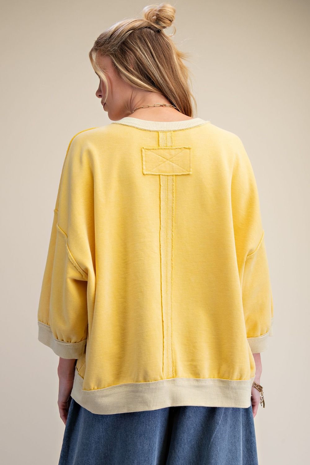 Easel Banana Terry Knit Pullover