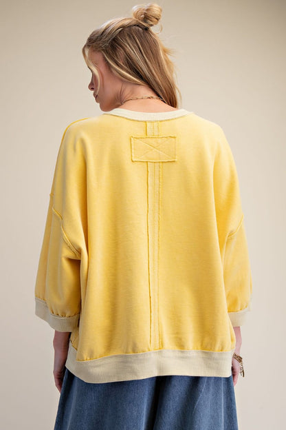 Easel Banana Terry Knit Pullover