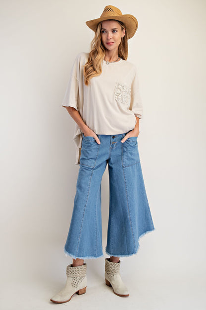 Crochet Pocket Tee Light Khaki