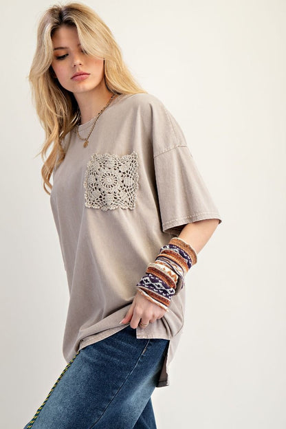 Crochet Pocket Tee Mushroom