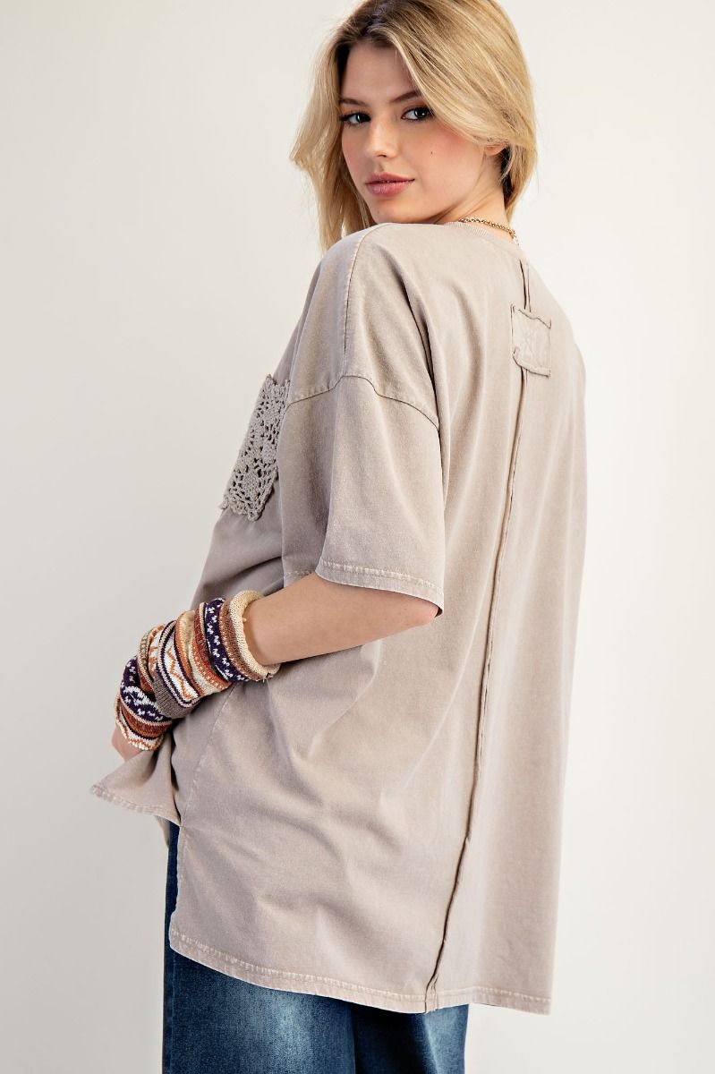 Crochet Pocket Tee Mushroom