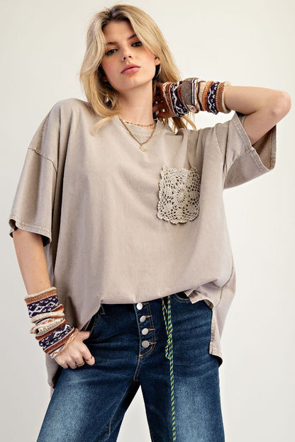 Crochet Pocket Tee Mushroom