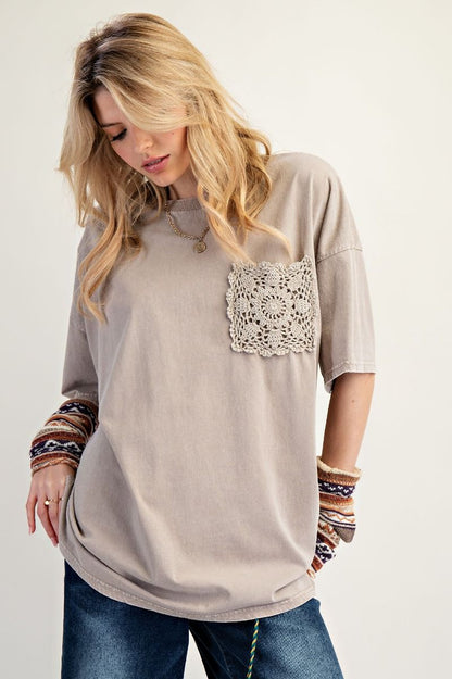 Crochet Pocket Tee Mushroom