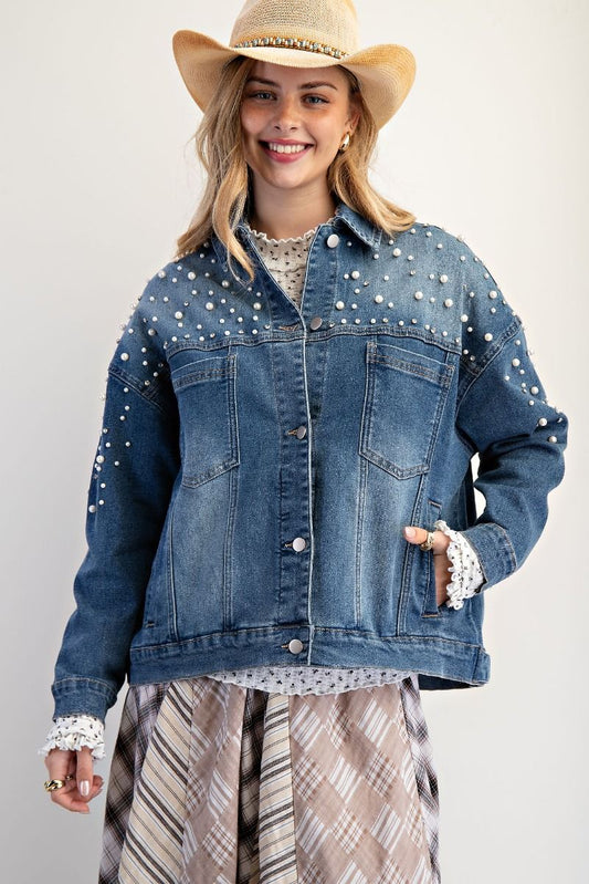 EASEL Pearl Denim Jacket