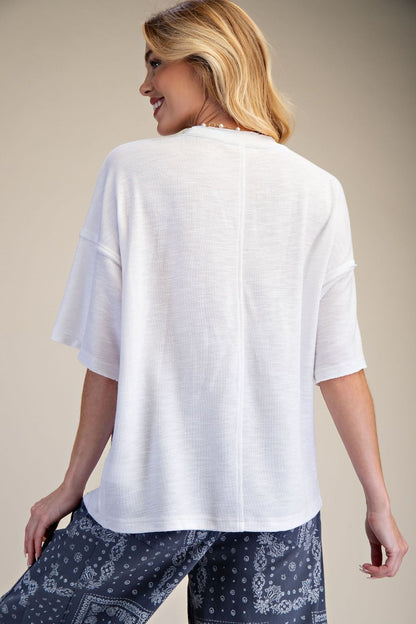 EASEL White Bandana Flower Top