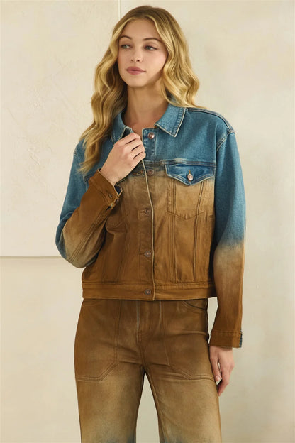 Oli & Hali Brown Ombre Denim Jacket