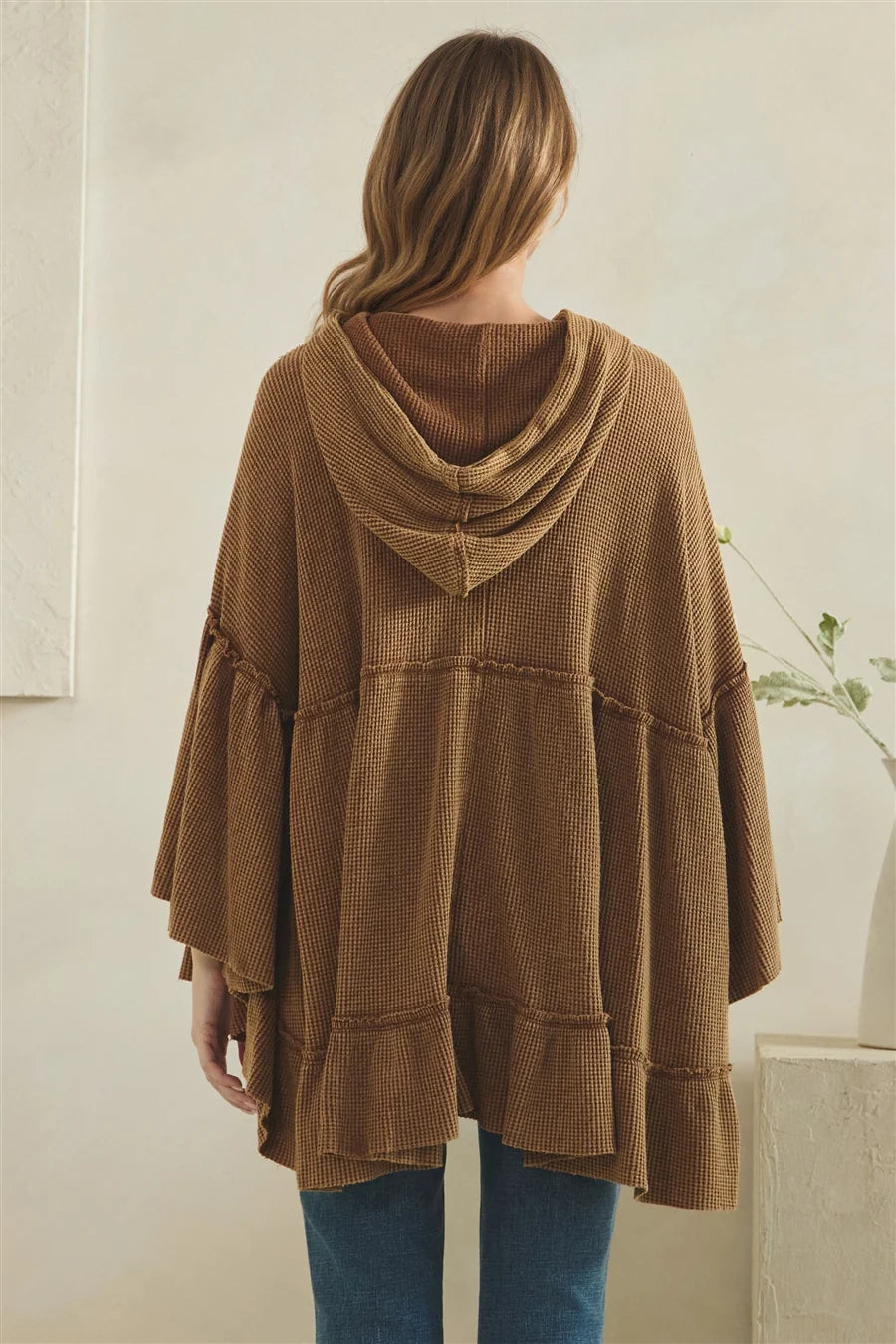 Oli & Hali Camel Ruffle Zip Hoodie