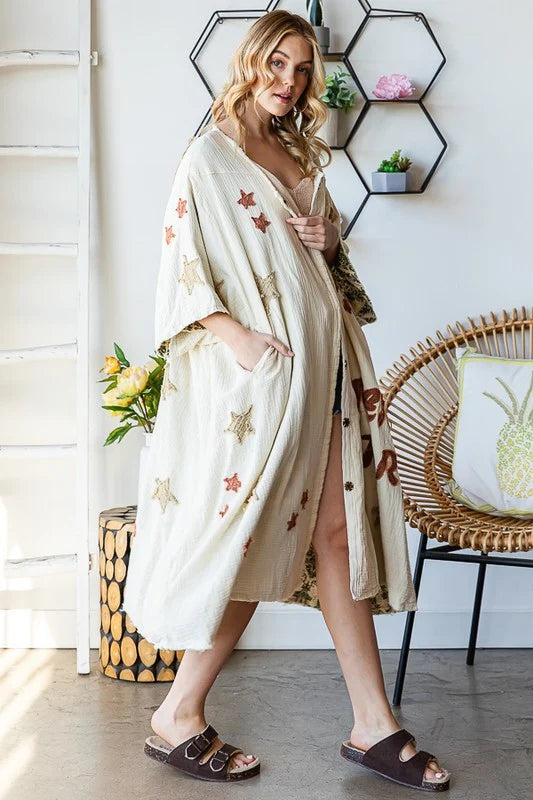Oli & Hali Cream Super Star Duster Dress