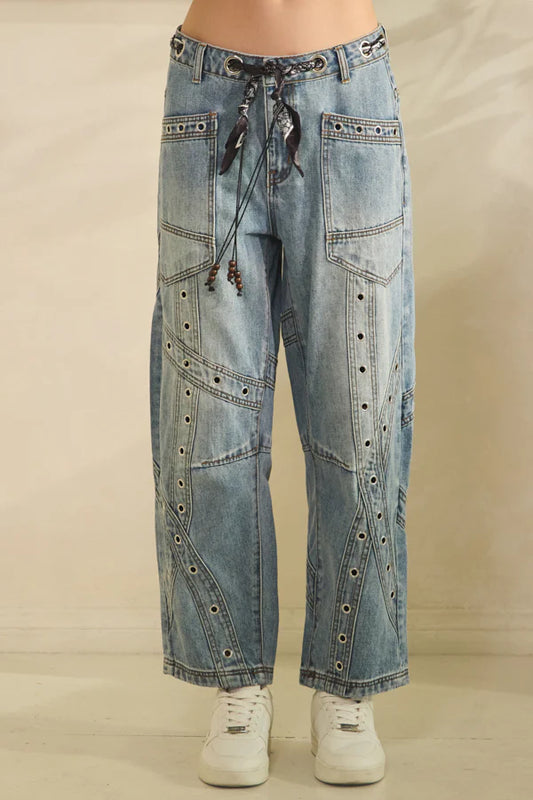 Oli & Hali Grommet Barrel Jeans