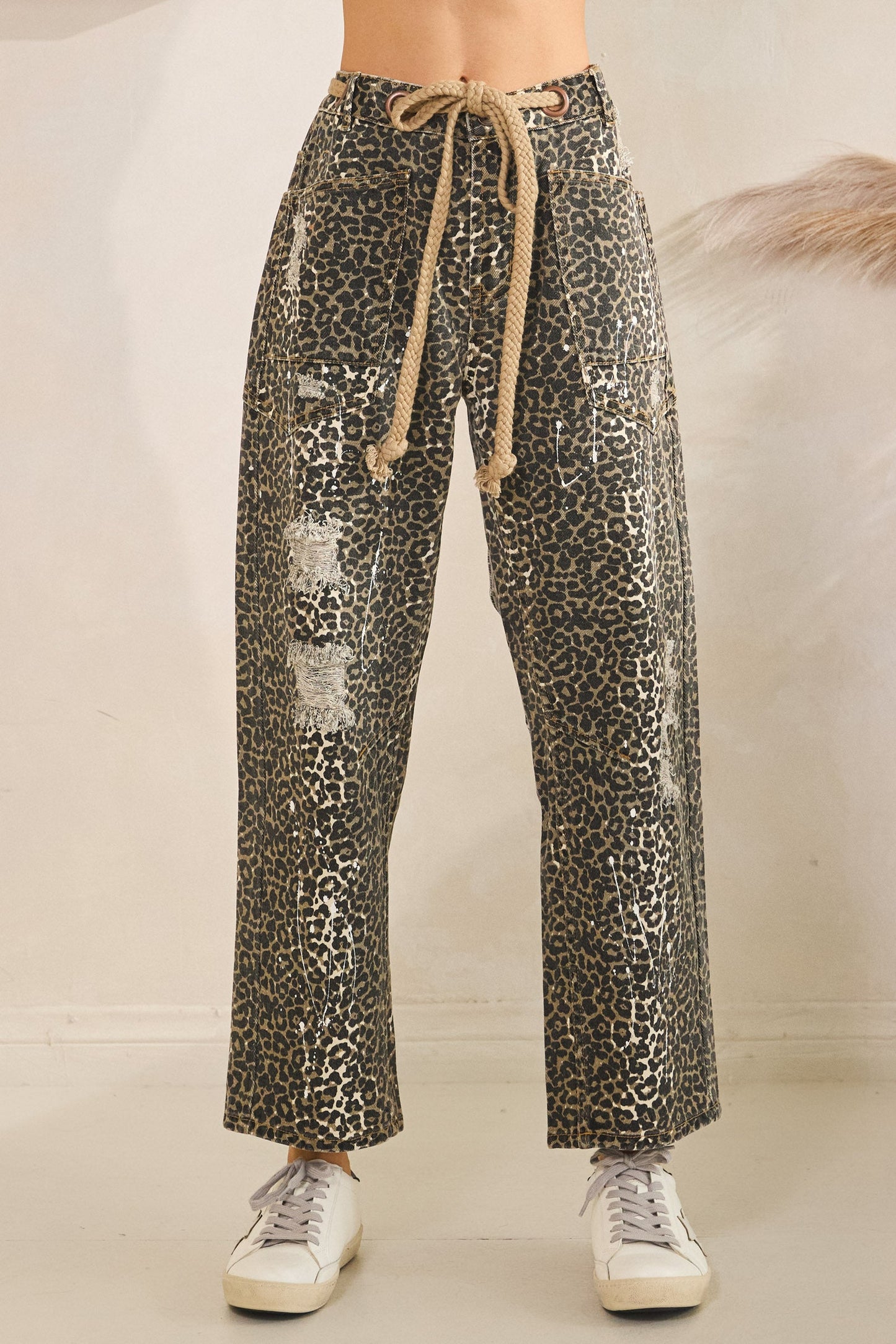 Oli & Hali Cheetah Print Drawstring Pants