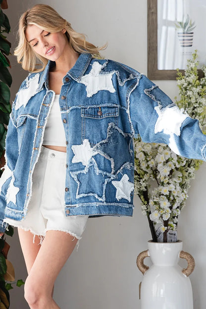Oli & Hali Denim Star Patch Jacket