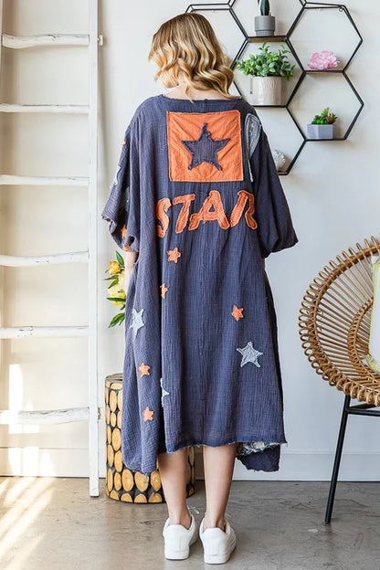Oli & Hali Blue Super Star Duster Dress