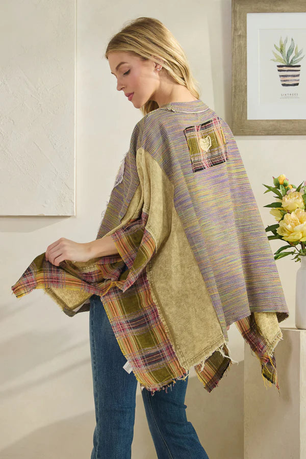 Olive Love Patchwork Mixed Fabric Top Oli & Hali