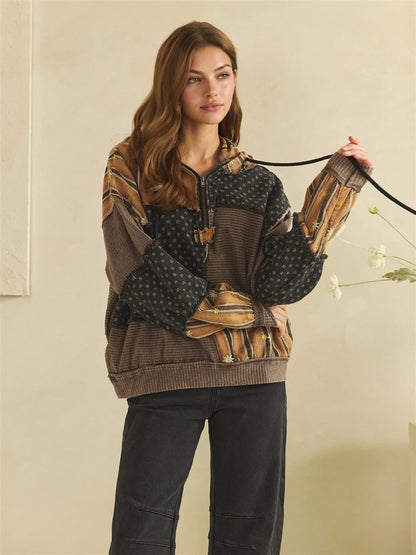 Oli & Hali Choco Quarter Zip Hoodie