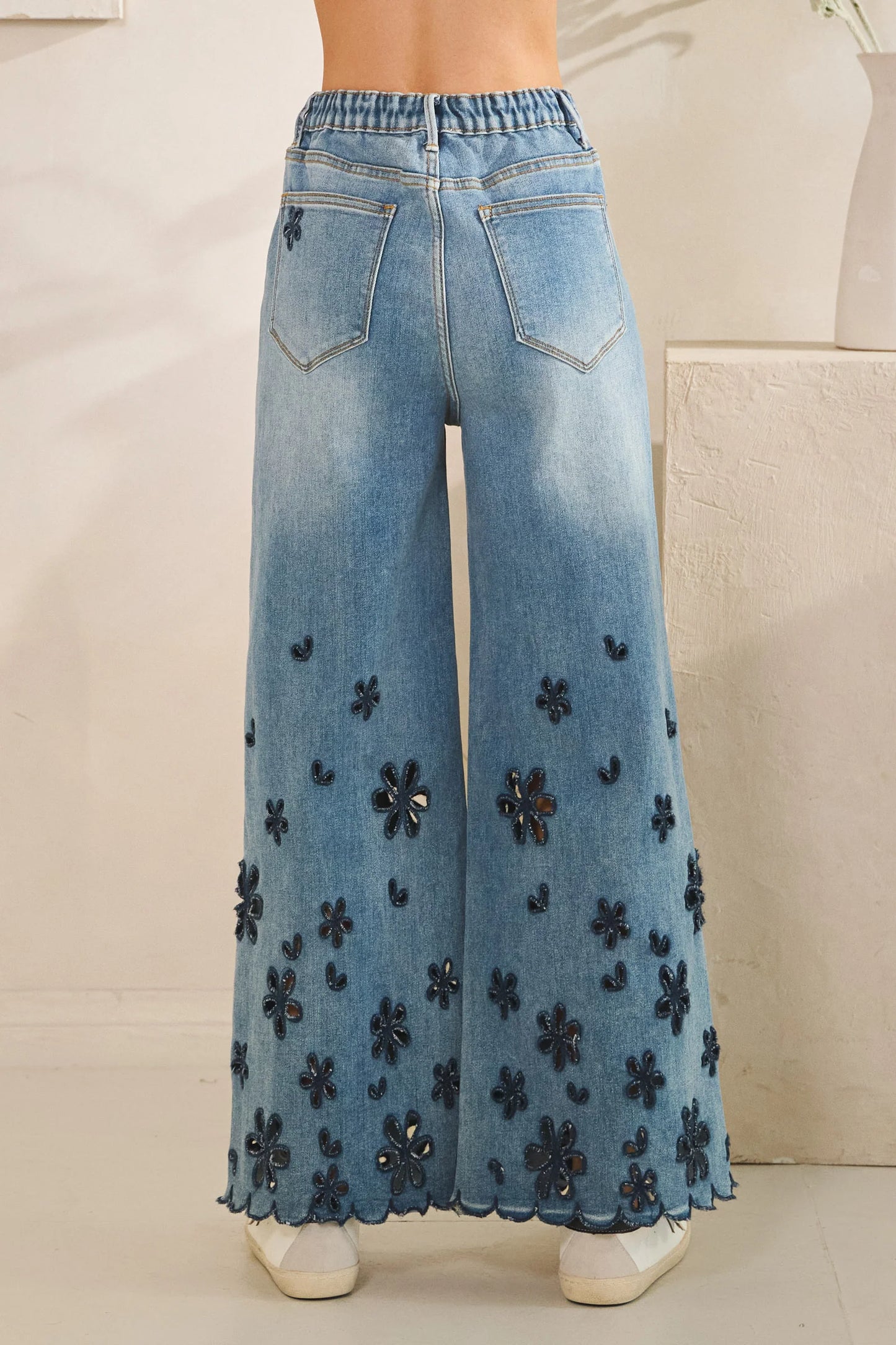 Oli & Hali Flower Cutout Denim Pants